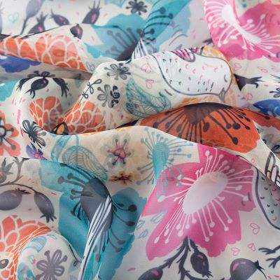 custom printed chiffon fabric